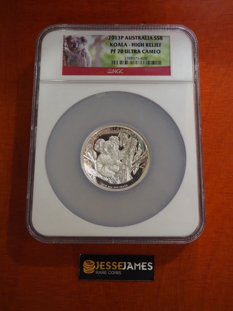 2013 P $8 Proof Silver Australia Koala Ngc Pf70 Ultra Cameo 5 Oz .999