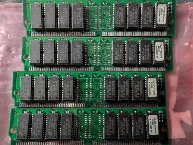 LOT OF 100 16MB EDO MEMORY NON-PARITY 60NS SIMM 72-PIN 5V 4X32 GOLD - Foto 5