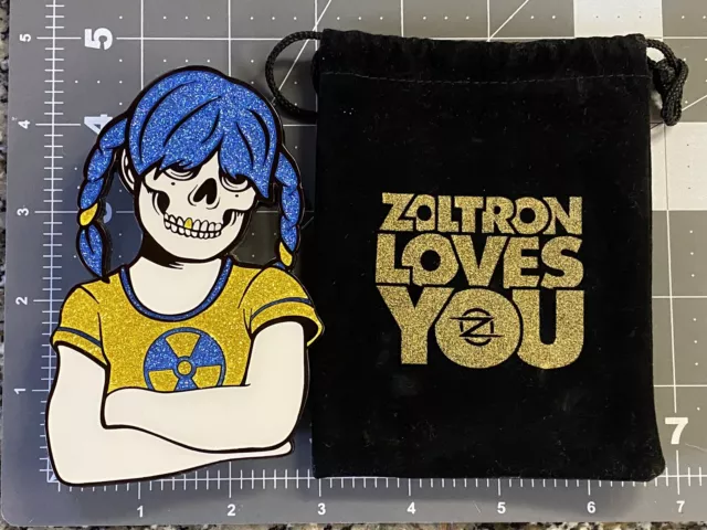 Rare Giant Zoltron Loves You Sue Nami Nuclear Skeleton Pin Art Button Le125 Rare Giant Zoltron Loves You Sue Nami Nuclear Skeleton Pin Art Button Le125