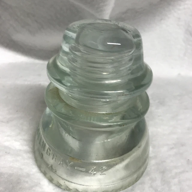 Crisp And Clean Ice Green Cd 154 Hemingray-42 Glass Insulator.