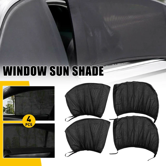 4X Sun & Front Shade Rear Window Cover Screen Sunshade Protector BLACK Universal