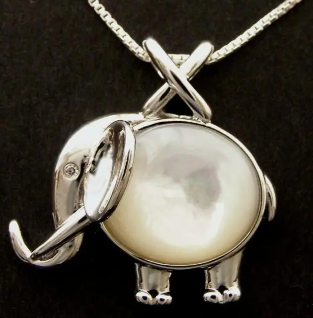 New .925 Sterling Silver Elephant Pendant Necklace