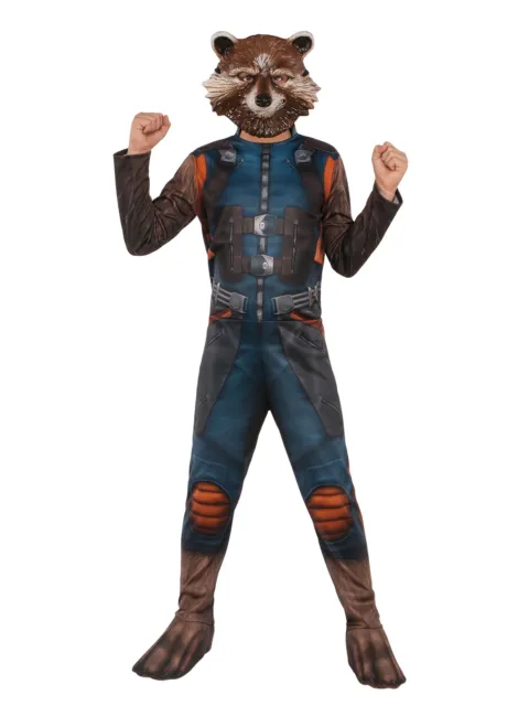 Official Rubies Large Childs Boys Rocket Raccoon Costume Marvel Avengers Endgame