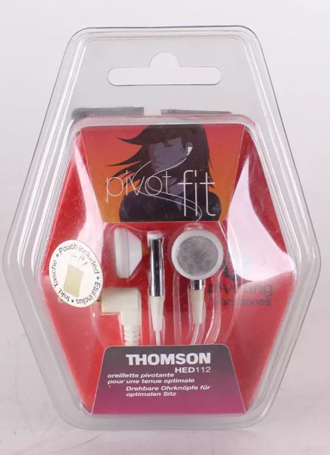 Thomson HED 112 Casque Audio Sac de Transport 3,5mm Jack Blanc