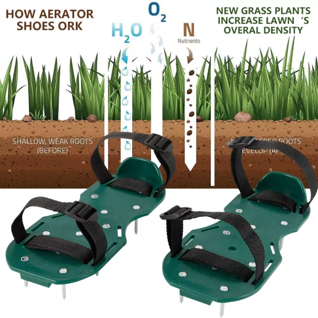 Lawn Care Garden Grass Sod Aerator Spike Shoes Tools Sandals Spiked Strap☄