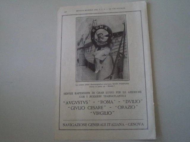 advertising Pubblicità 1928 NAVIGAZIONE GENERALE ITALIANA - GENOVA