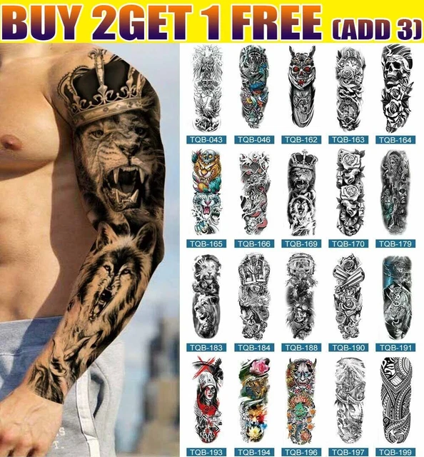 Large Temporary Fake Tattoo Full Sleeve Leg Arm Waterproof Stickers Men Women