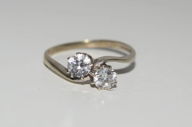 9CT WHITE GOLD Revere Cubic Zirconia Twist Shoulder Engagement