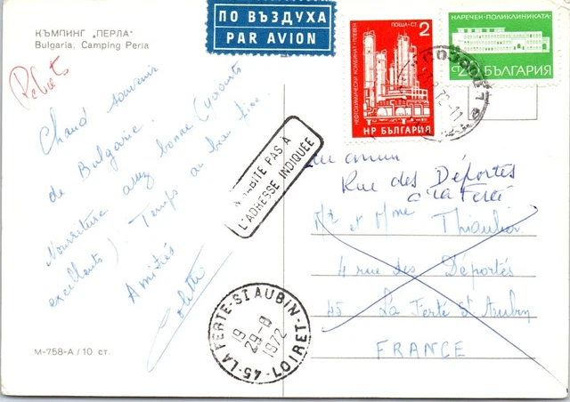 BULGARIE Affranchissement sur CP, cachet(s) NPAI rebut postal [REF/MA0963]