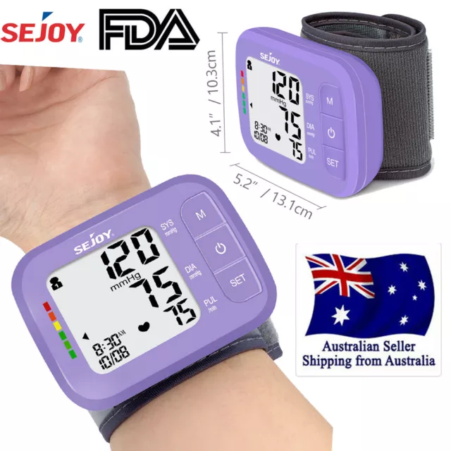 Wrist Blood Pressure Monitor Auto Digital BP Cuff Machine Adjustable for Home AU