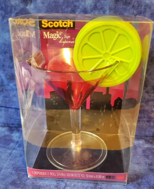 Scotch Tape Dispenser Pink Martini/Cosmopolitian Cocktail with Lime -New Box