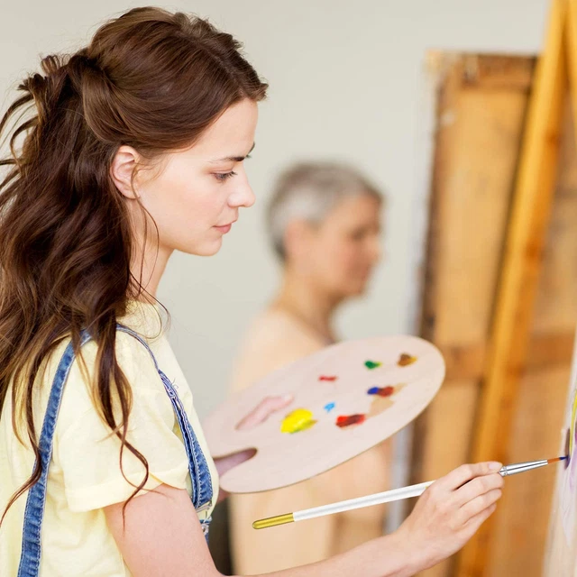 6 Pezzi Set Di Pennelli per Pittura Ad Olio Pennelli Di Pittura per Capelli Con 6