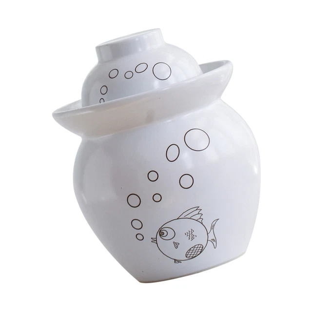 Pot De Fermentation En Verre 2,5 L Pour Kimchi Et Légumes - Qualité Alimentaire, Avec Couvercle Hermétique - Traditionnel Et Transparent