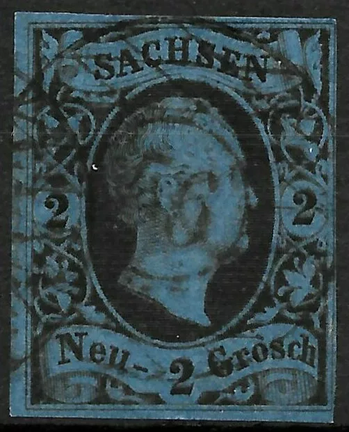 SACHSEN 1852; MiNr. 7 ; 2 Neugroschen; BPP geprüft; N56 Ronneburg!