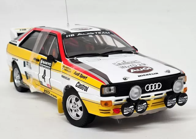 Sunstar 1/18 Audi Quattro A2 #4 H. Mikkola 3rd New Zealand Rally 1984 Model Car