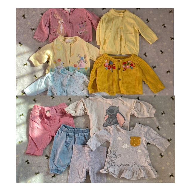 Baby Girls cardigans tops&pants size tiny baby newborn first size bundle job lot