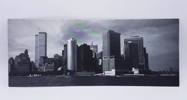 September 11 We'll Never Forget Panoramic Print Twin Towers Manhattan 10" b&w