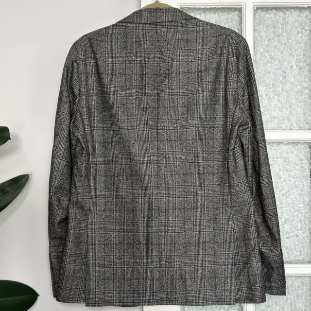 Jigsaw Virgin Wool Cashmere Checked Grey Jacket, Mens Size 38R RRP £350 3