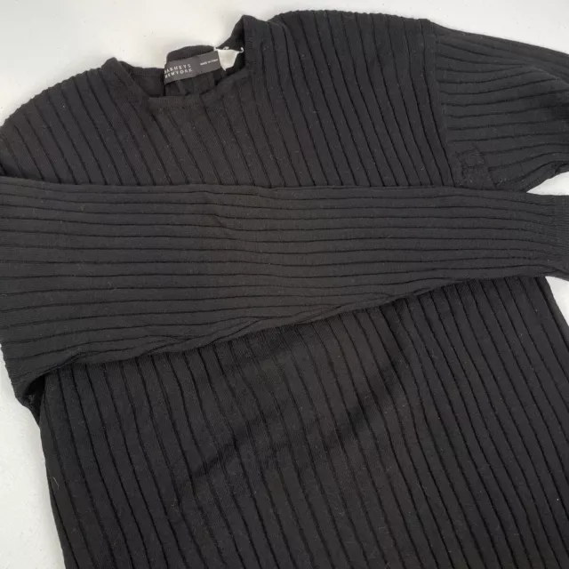 Barney’s New York Sweater Men's Size Small Black Cable Knit Merino Wool