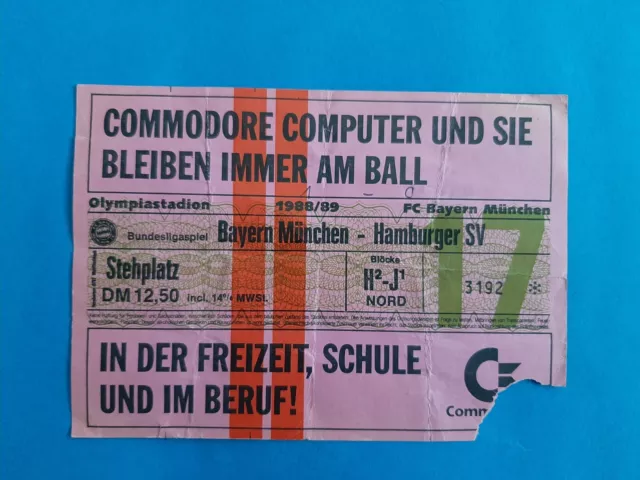 1 Sammler Ticket Saison 1988/89 / Bayern München-Hamburger SV