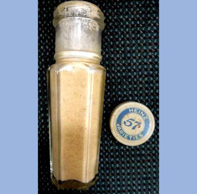 antique HEINZ 57 VARIETIES Horseradish Glass Bottle w/LID ketchup