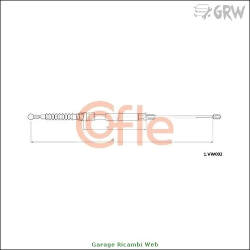 GWT1.VK002-CFL Cavo freno stazionamento Posteriore per AUDI A3 SEAT ALTEA LEON