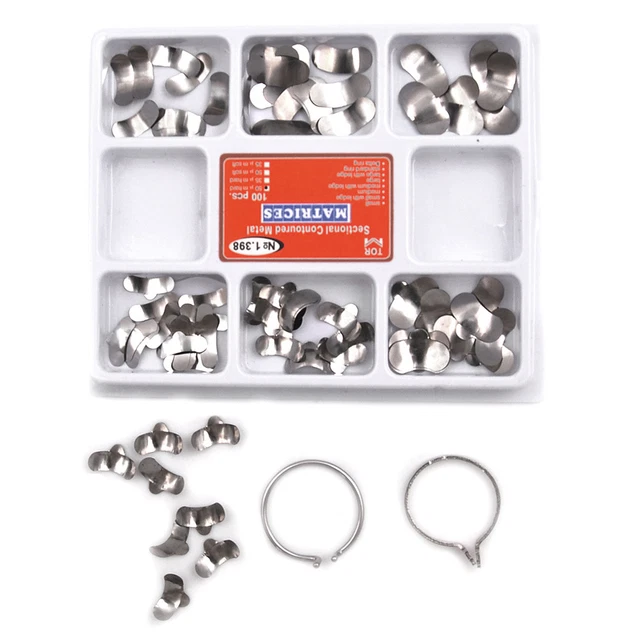 TOR VM 100pcs dental matrix bands sectional contoured matrices wedges NO.sh6