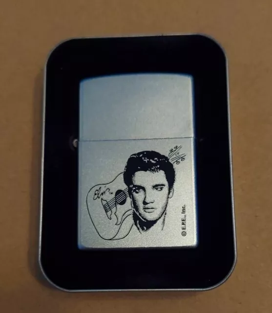 Zippo 2000 Brushed Chrome Lighter Elvis Presley. NEW UNUSED