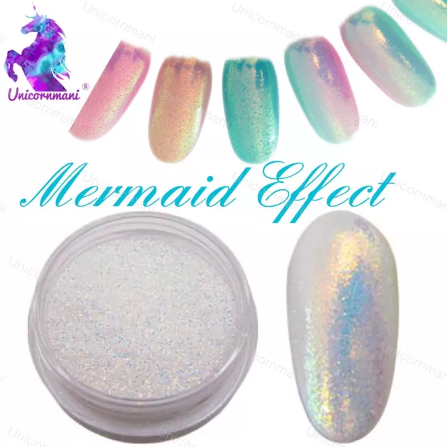 MEERMAID EFFEKT Pigment NAGELKUNST PULVER STAUB SCHILLERND Trend Glitzer Spiegel 5g