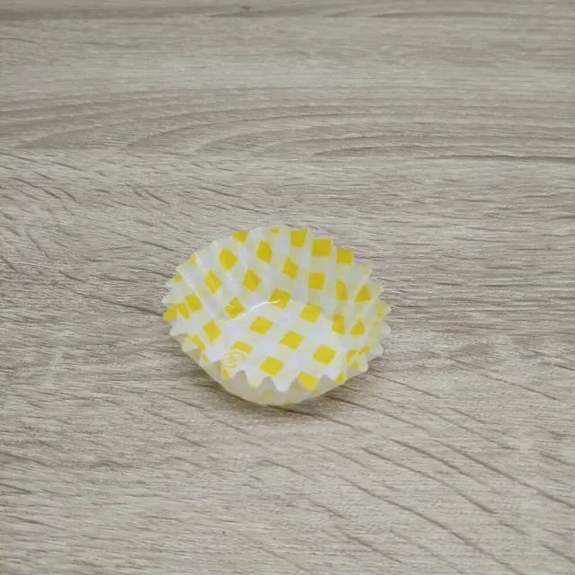 Lunch Box side dish cup No. 5 paper yellow plaid pattern 500 sheets