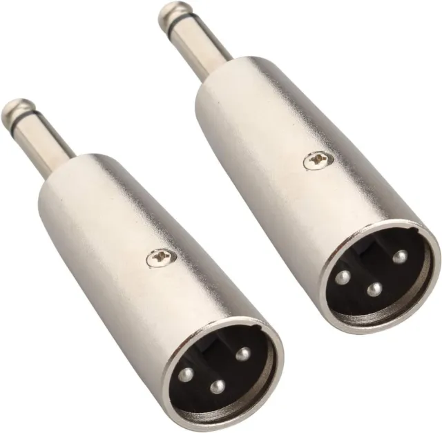 Jopto 2 Connettori XLR Maschio 3 Pin a 6,35 mm Jack Mono Adattatore Audio...