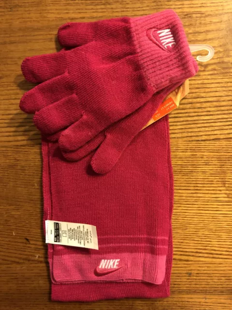 Sciarpa + Guanti Nike Bambina - Fucsia - Taglia XS/X