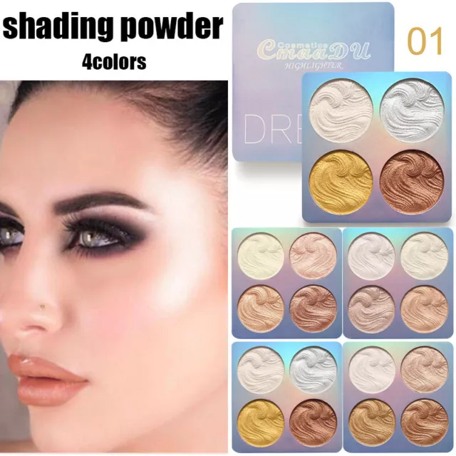 CMAA DU BRONZER HIGHLIGHTER SHIMMER CONTOUR 4 Colors Palette Makeup Powder*
