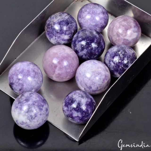 10 Pcs ~Wholesale Natural Lepidolite Crystal Mini Sphere Homedecor Gemstone Ball