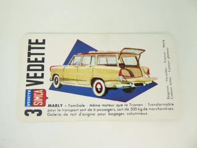 Rare Carte A Collectionner Collectible Card Cafe Lideal - Simca Vedette Marly