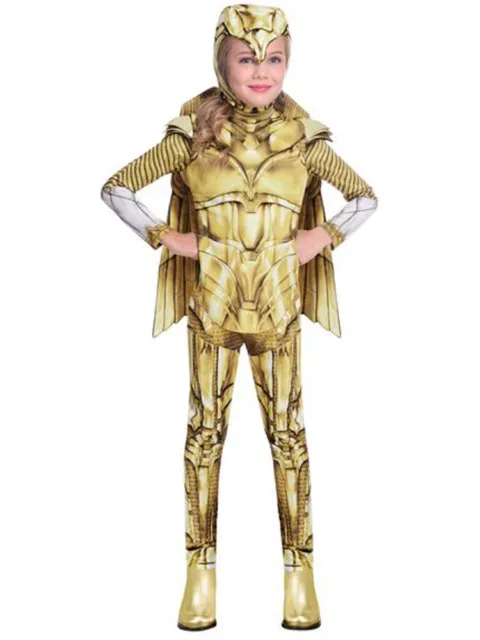 Childs Wonder Woman 1984 Gold Fancy Dress Costume Superhero Diana Prince Girls