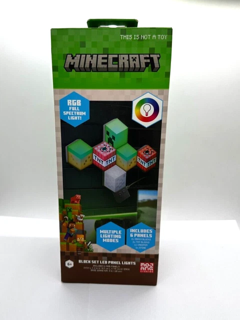 MINECRAFT MOB AND Blocks LED RGB Panel Set of 6 Novelty Wall Lights ...