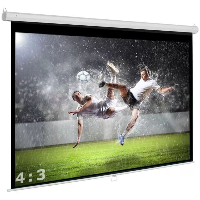 Avlux Economy Heimkino Beamer Rolloleinwand 240 x 180 cm 4:3 / FULL HD / 3D / 4K