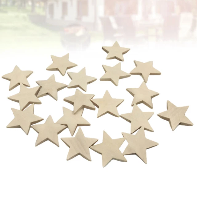 400 Pcs Star Wood Slices Wood Paint Star Rustic Wood Table Scatter