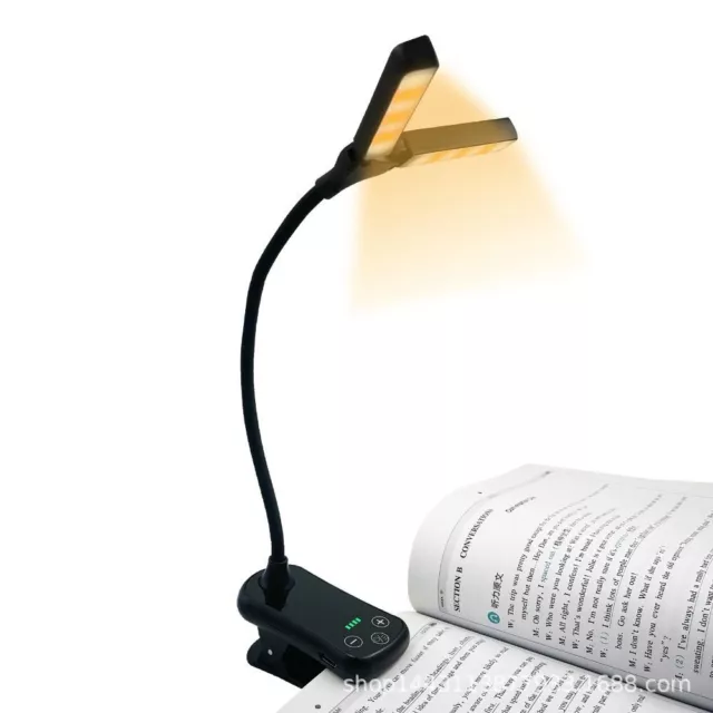 8 Brightness Clip On Book Light 14 LED Reading Light Touch Bedside Lamp  Book