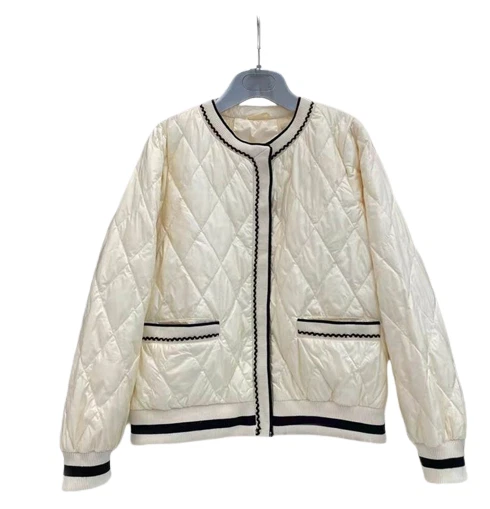 Winter Female Casual O-neck Single Breasted Coat Women White Duck Down Jacket