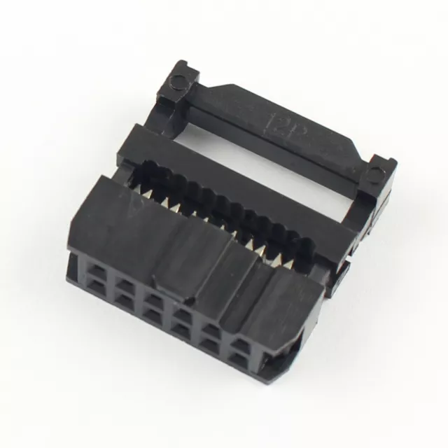 200Pcs Black 2.54mm Pitch 2x6 Pin 12 Pin IDC Female Header Cable Connector FC-12