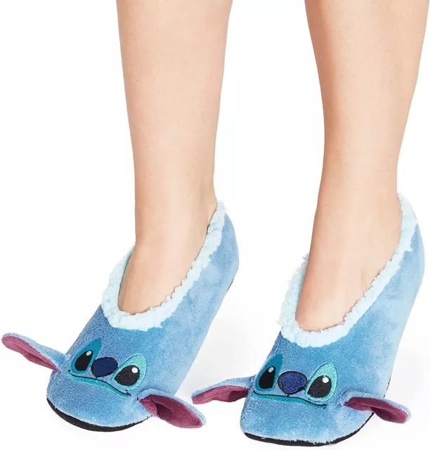 Disney Stitch Fluffy Slippers Socks for Women, Ballet Slippers Non Slip