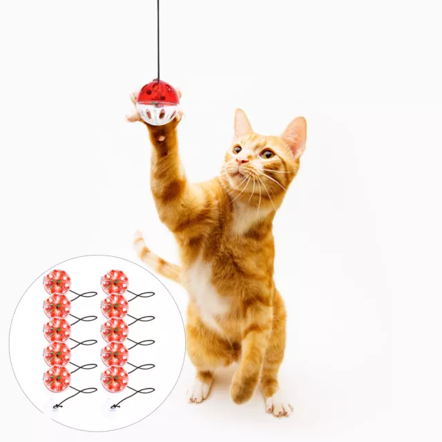 10 piezas pelotas de gato con campanas mascotas pequeñas juguete mordedura