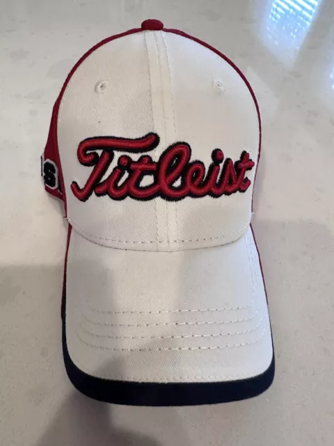 Titleist Mesh Baseball Cap Golf USA Red White Blue Ball Hat EMBROIDERED