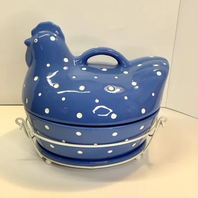 Temp-Tations by Tara Blue Polka Dot Chicken 2 Qt. Baking Dish 4 Piece Set