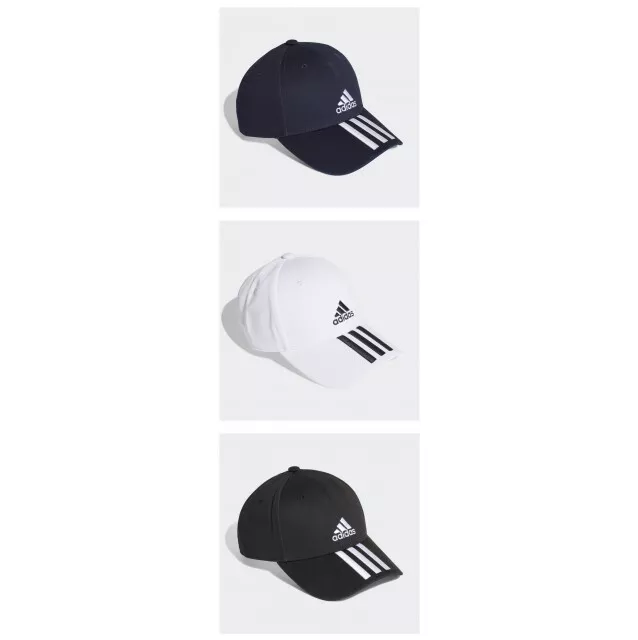 Adidas Herren Baseballkappe 3 Streifen Sport Golf verstellbare Mütze blau, schwarz, weiß