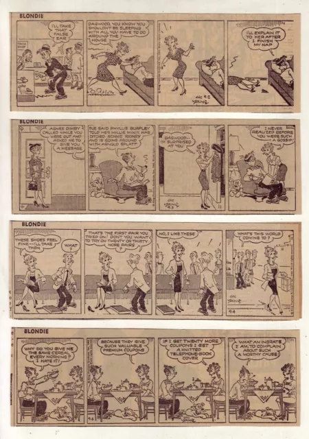 Blondie & Dagwood by Chic Young - 25 daily comic strips - Complete Sept. 1963