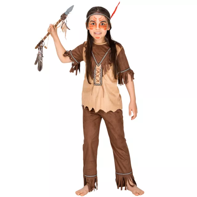 Mädchenkostüm Indianerin Indianer Wilder Westen Fasching Western Squaw Karneval
