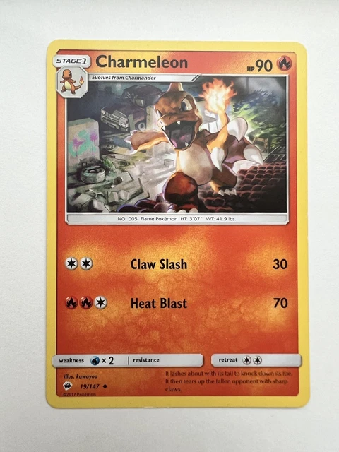 Pokémon TCG Charmeleon Burning Shadows 19/147 Regular Uncommon